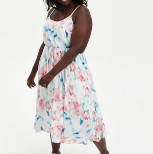 Torrid Abstract Watercolor Midi Dress Size 2